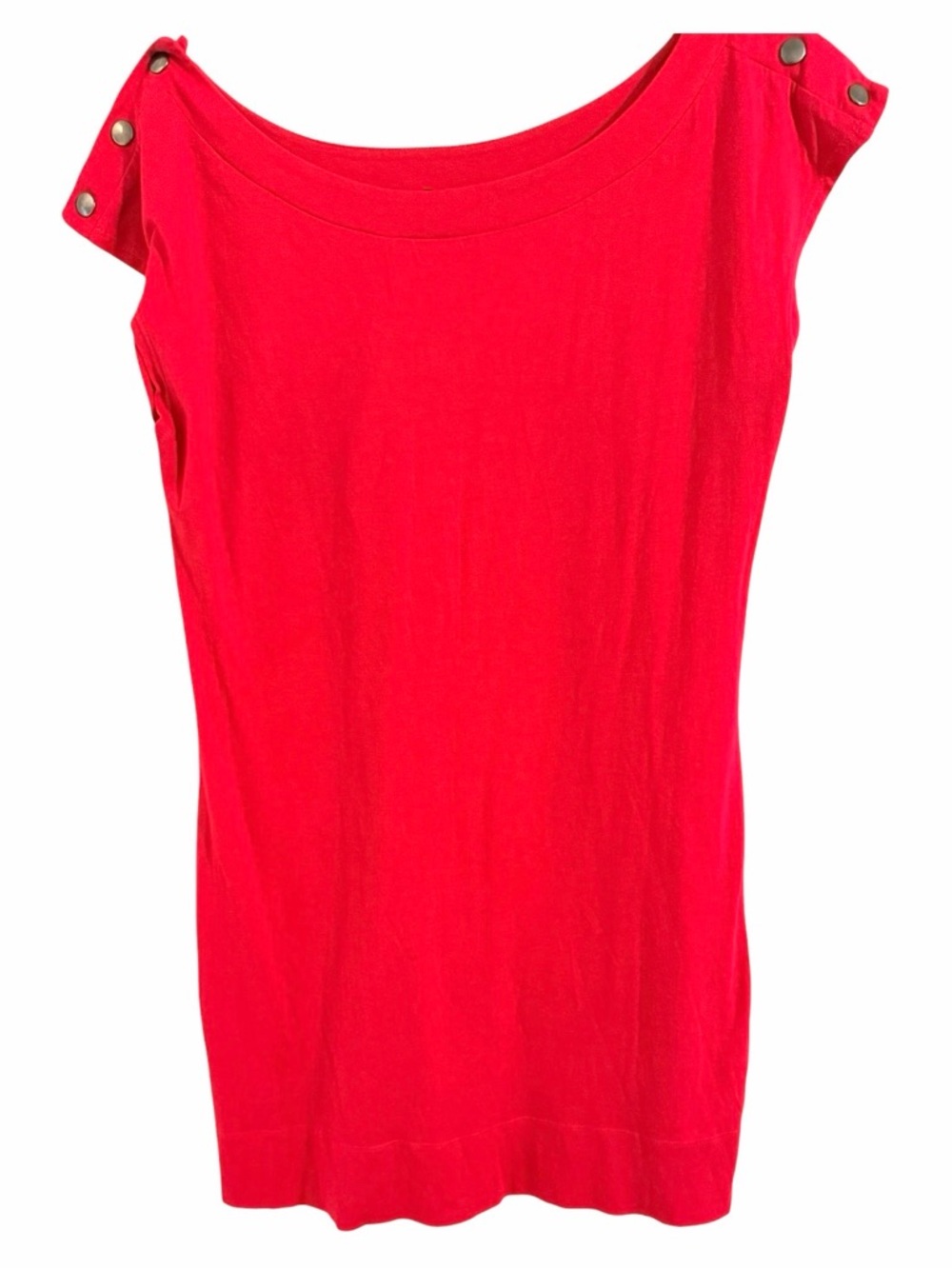 Express Fuchsia Boatneck Cotton Modal Cap Sleeve Snap Accent Mini Dress S